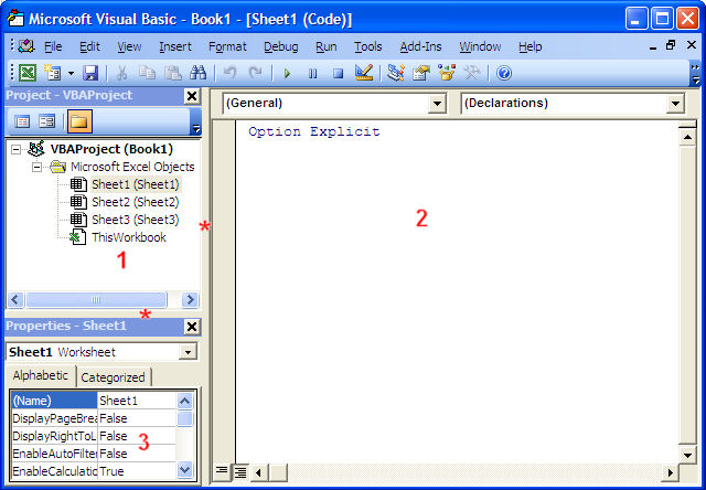 Excel Visual Basic Editor