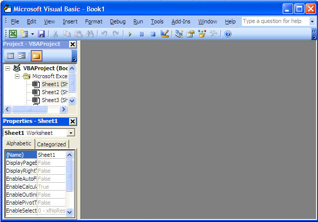 Excel Visual Basic Editor